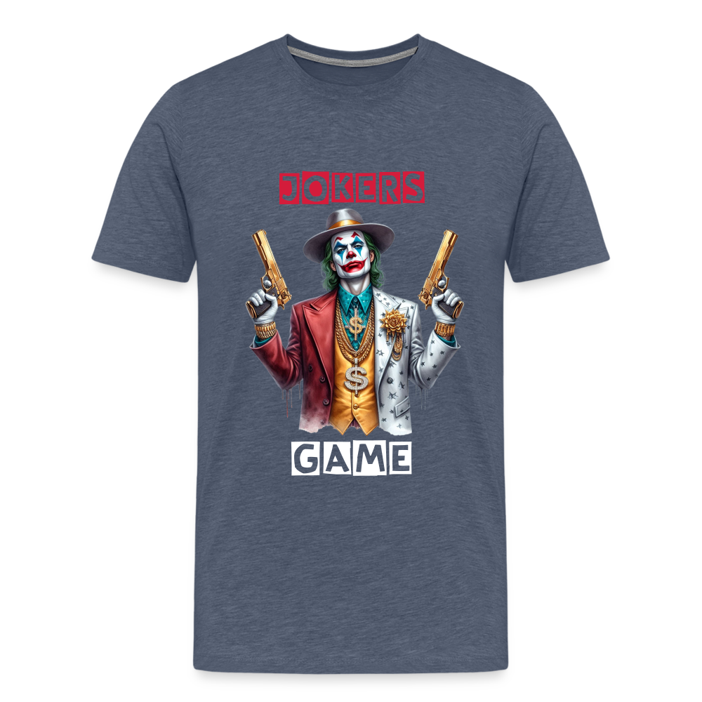 Joker Jokers Game Männer Premium T-Shirt - Blau meliert