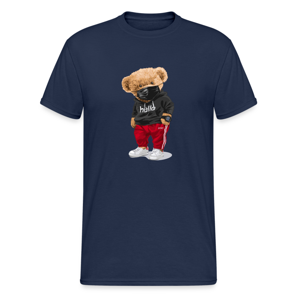 Teddybär Bear Hello Streetwear Spruch T-Shirt Herren - Navy