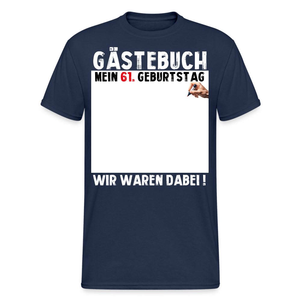 61. Geburtstag Gästebuch T-Shirt Lustig Geschenk T-Shirt - Navy