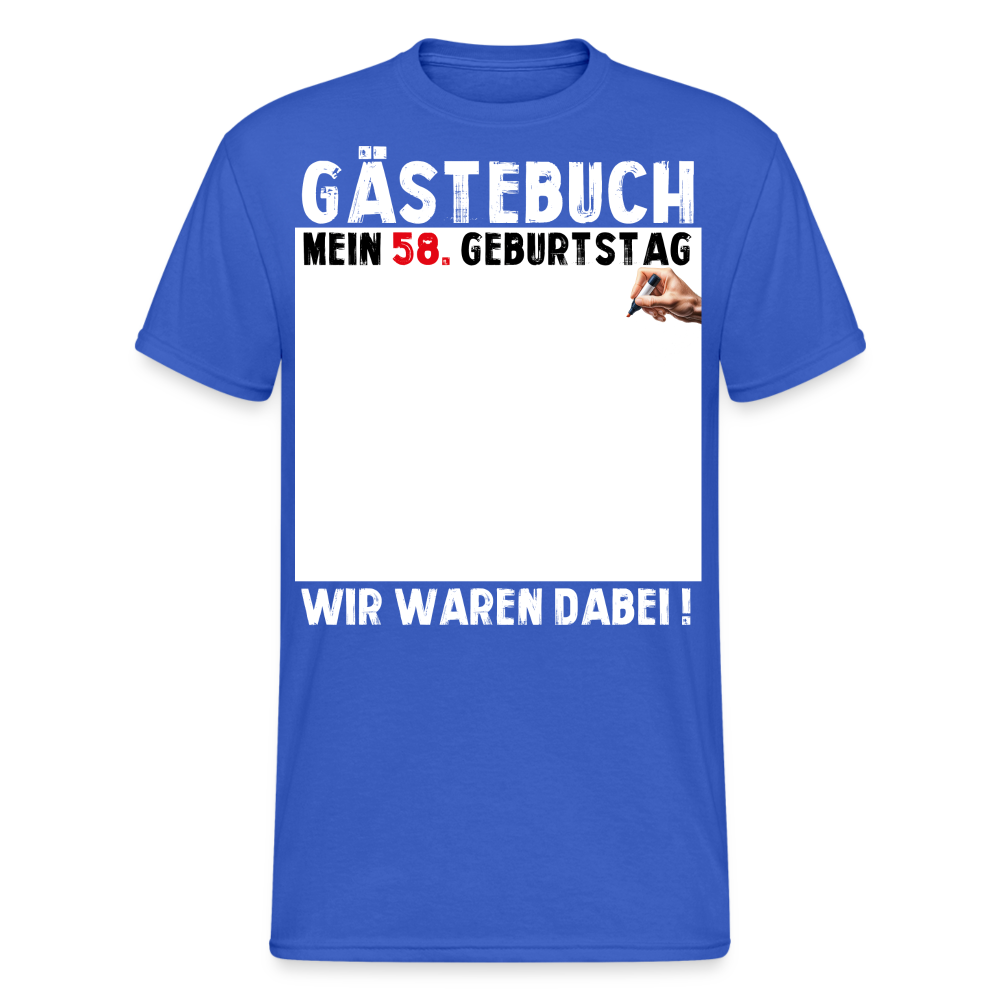 58. Geburtstag Gästebuch T-Shirt Lustig Geschenk T-Shirt - Königsblau