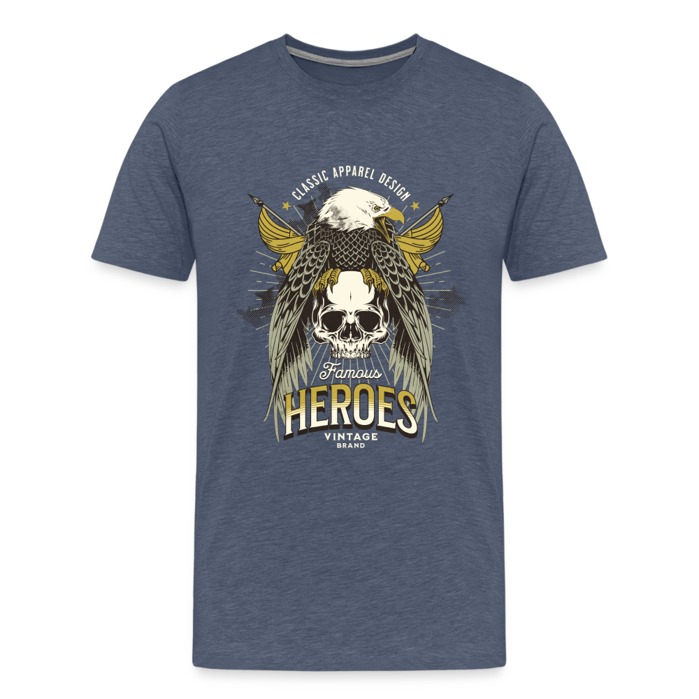 Heroes Premium T-Shirt Herren - Blau meliert