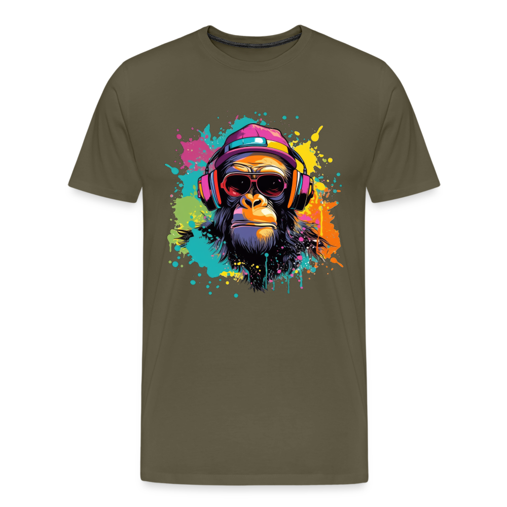 DJ Monkey Affe T-Shirt Männer Premium T-Shirt - Khaki