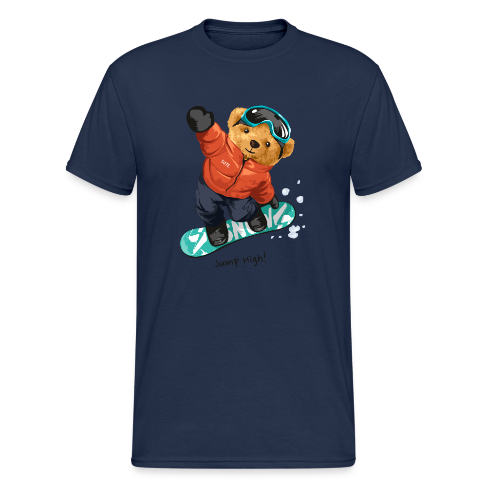 Teddybär Bear Jump High Streetwear Spruch T-Shirt Herren - Navy