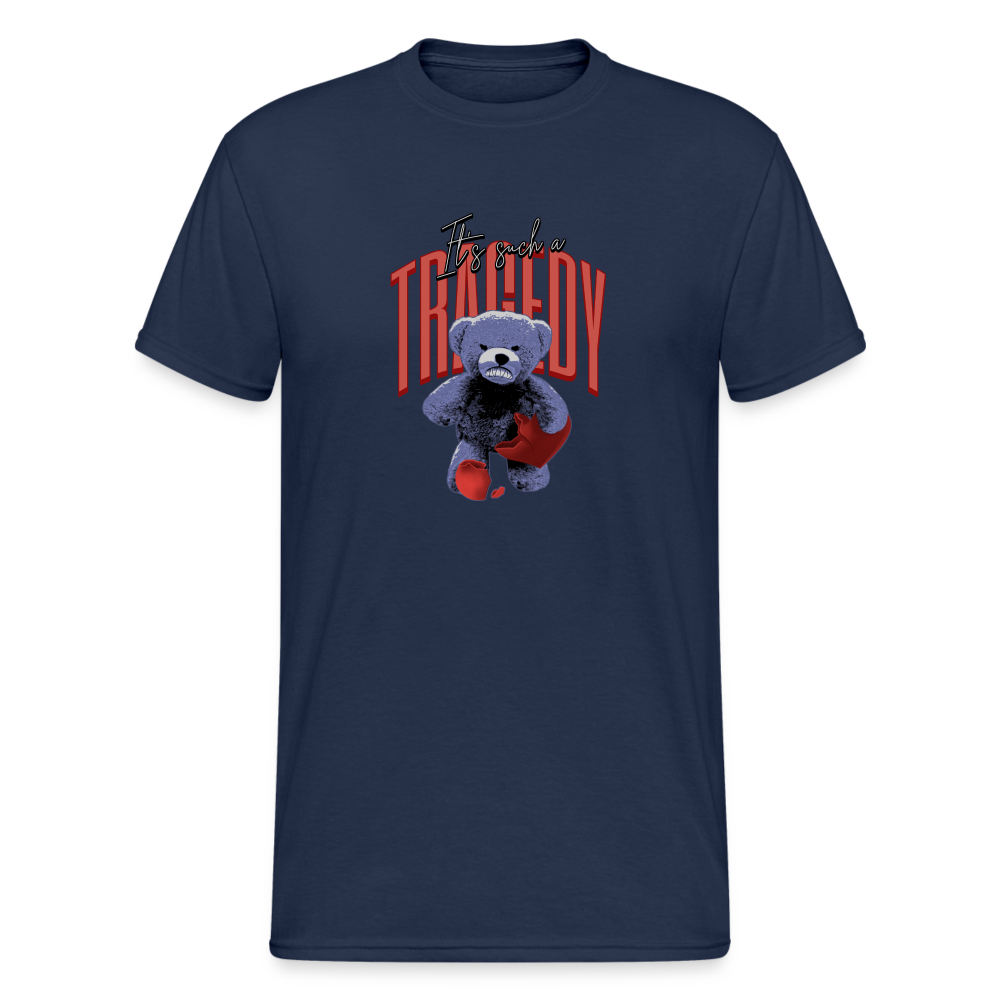 Teddybär Bear It´s such a Tragedy Streetwear Spruch T-Shirt Herren - Navy