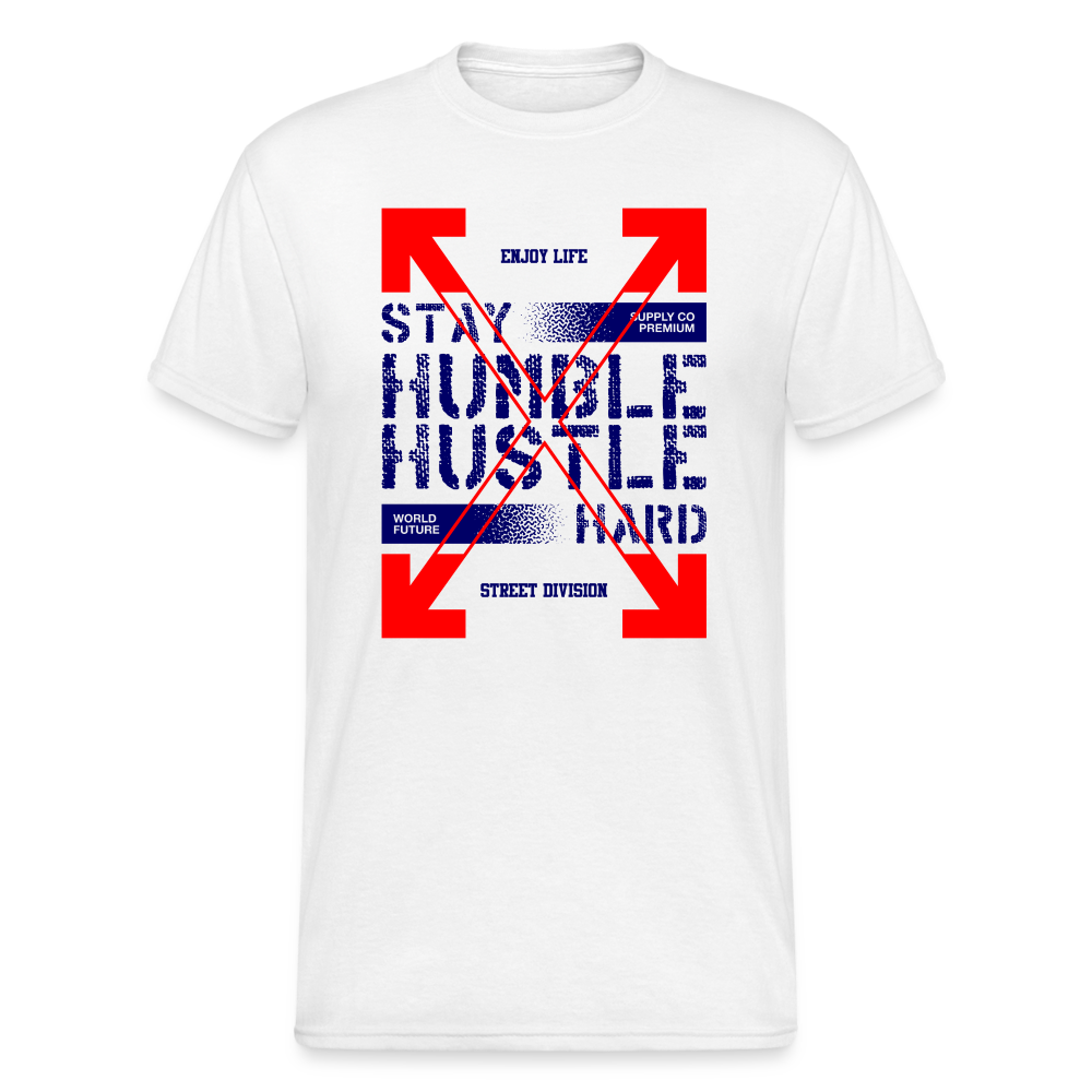 Urban Streetwear Stay Humble Hustle Hard T-Shirt Herren - Weiß