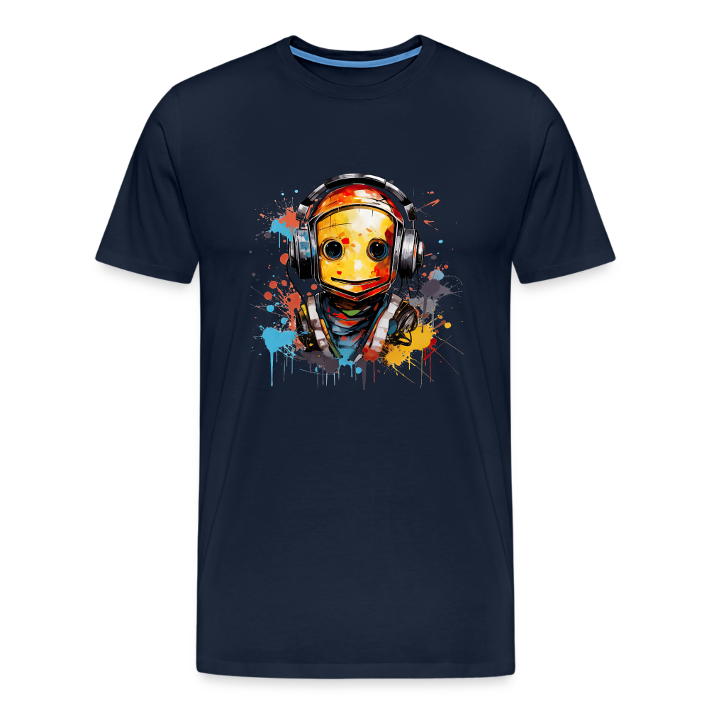 Roboter Kopfhörer Männer Premium T-Shirt - Navy