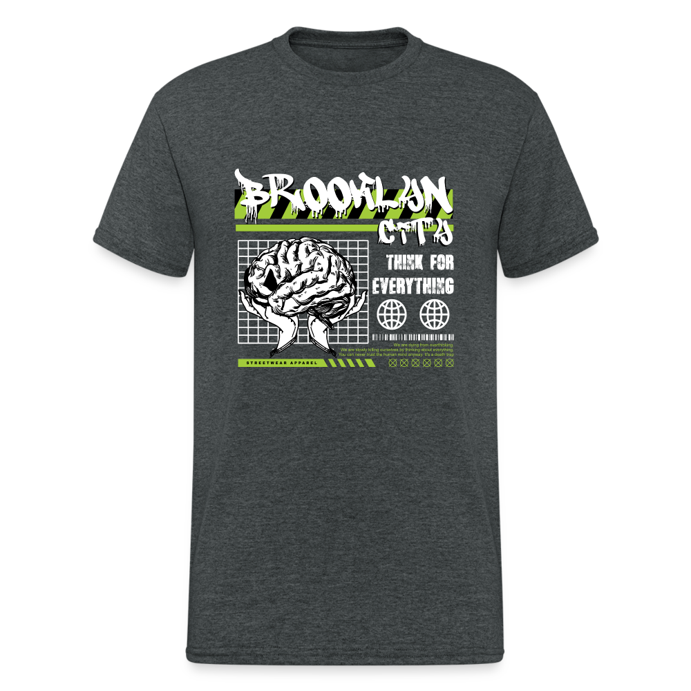 Urban Streetwear Brooklyn City T-Shirt Herren - Dunkelgrau meliert