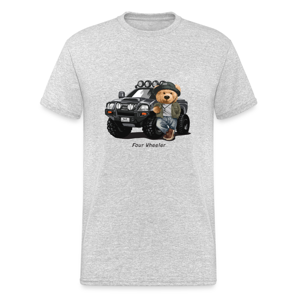 Teddybär Bear Four Wheeler Streetwear Spruch T-Shirt Herren - Grau meliert