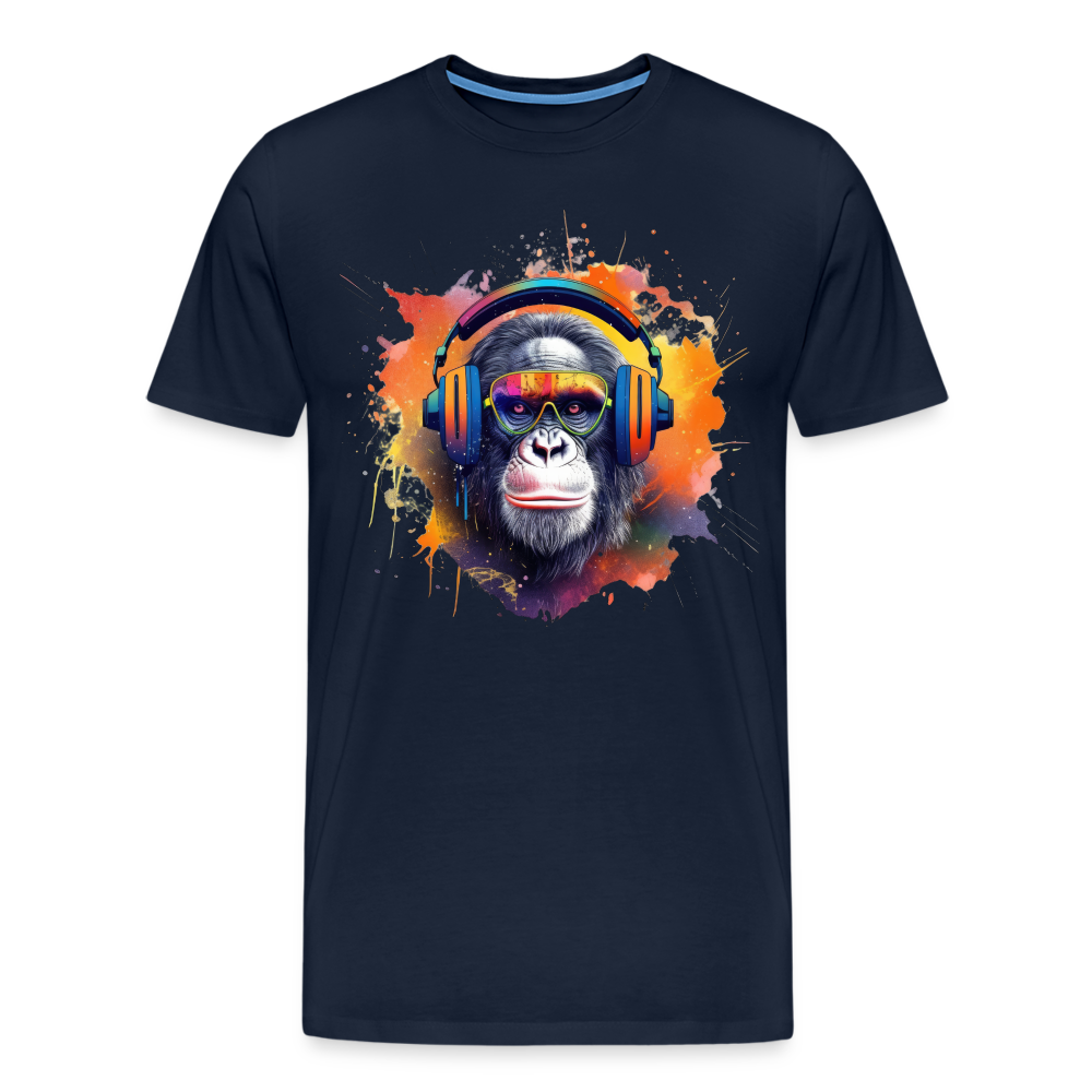 DJ Monkey Affe T-Shirt Männer Premium T-Shirt - Navy
