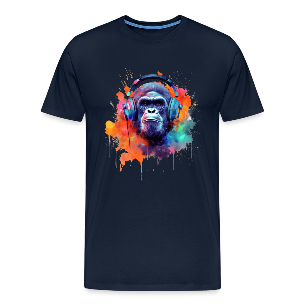 DJ Monkey Affe T-Shirt Männer Premium T-Shirt - Navy