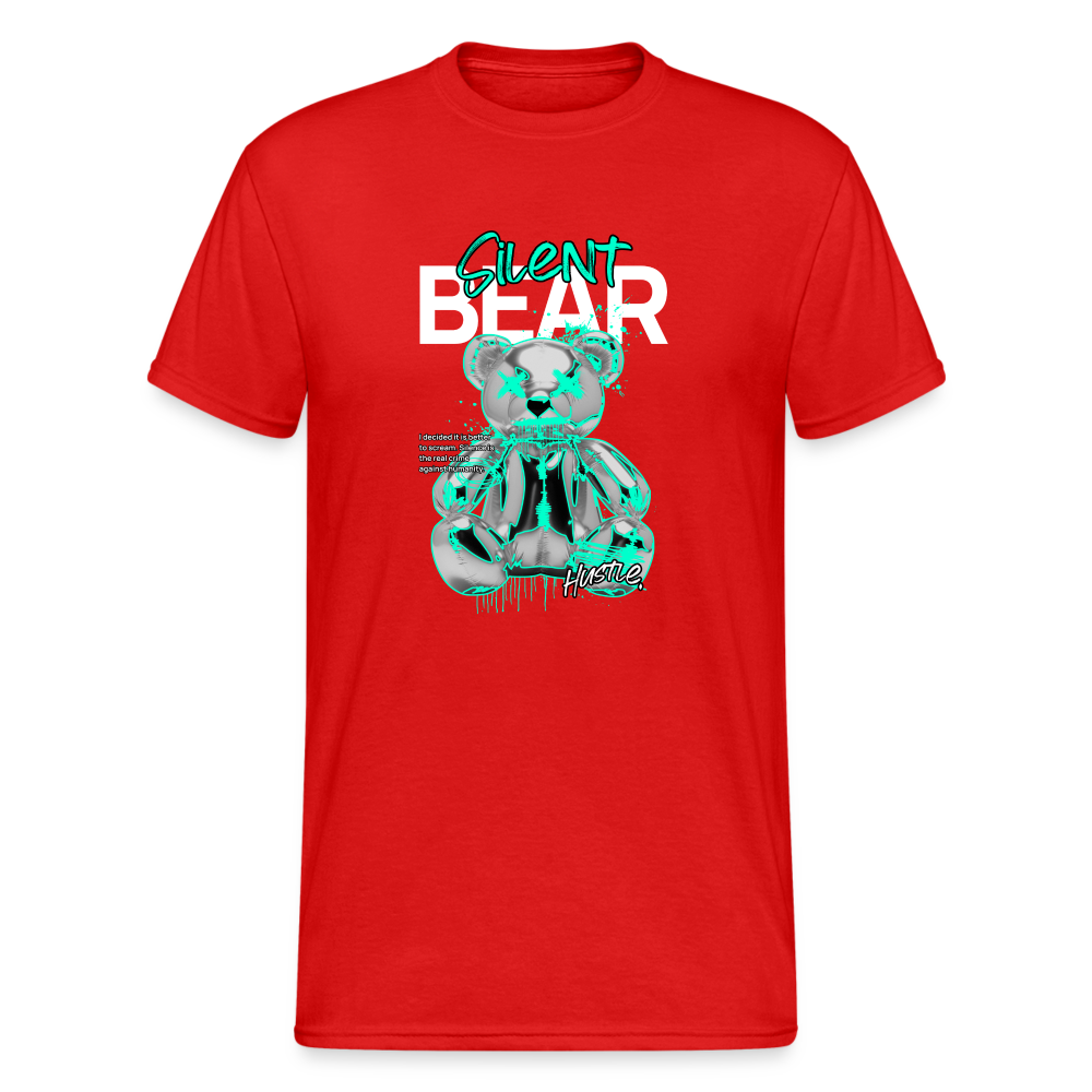 Teddybär Bear Silent Bear Streetwear Spruch T-Shirt Herren - Rot