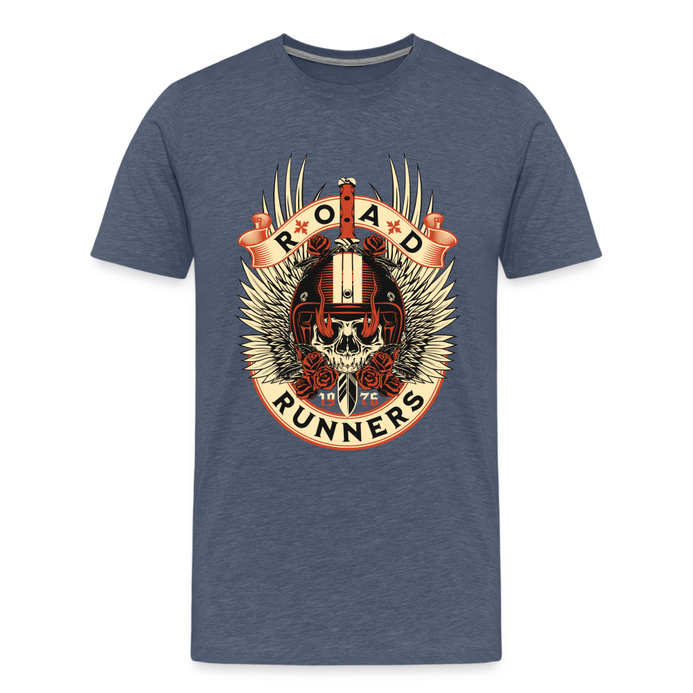 Road Runners Premium T-Shirt Herren - Blau meliert