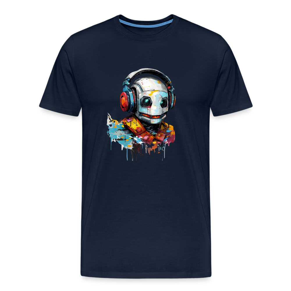 Roboter Kopfhörer Männer Premium T-Shirt - Navy