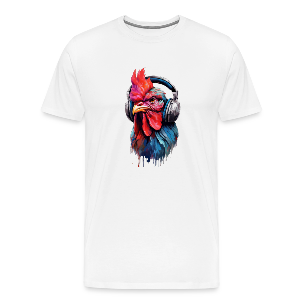 Hahn Kopfhörer Safari Zoo Männer Premium T-Shirt - Weiß