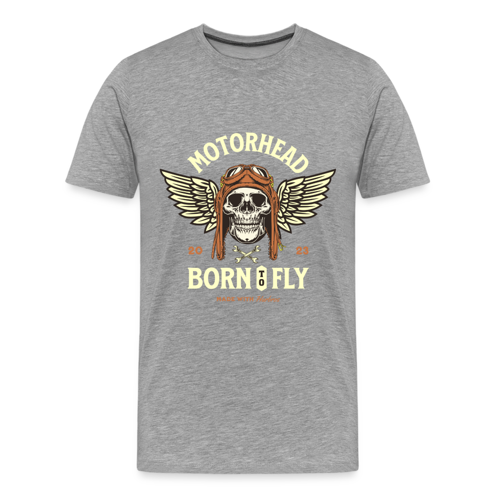 Motorhead Born To Fly  Premium T-Shirt Herren - Grau meliert