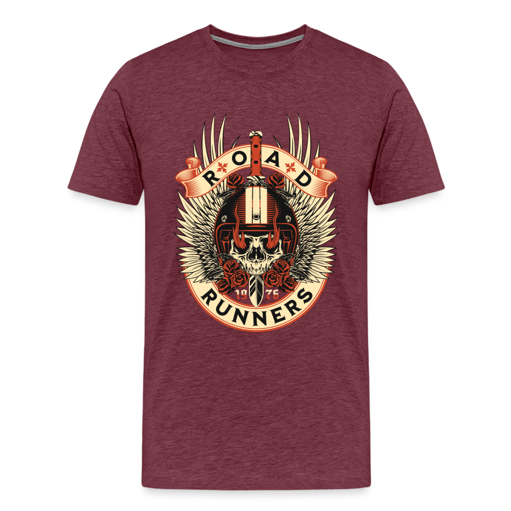 Road Runners Premium T-Shirt Herren - Bordeauxrot meliert