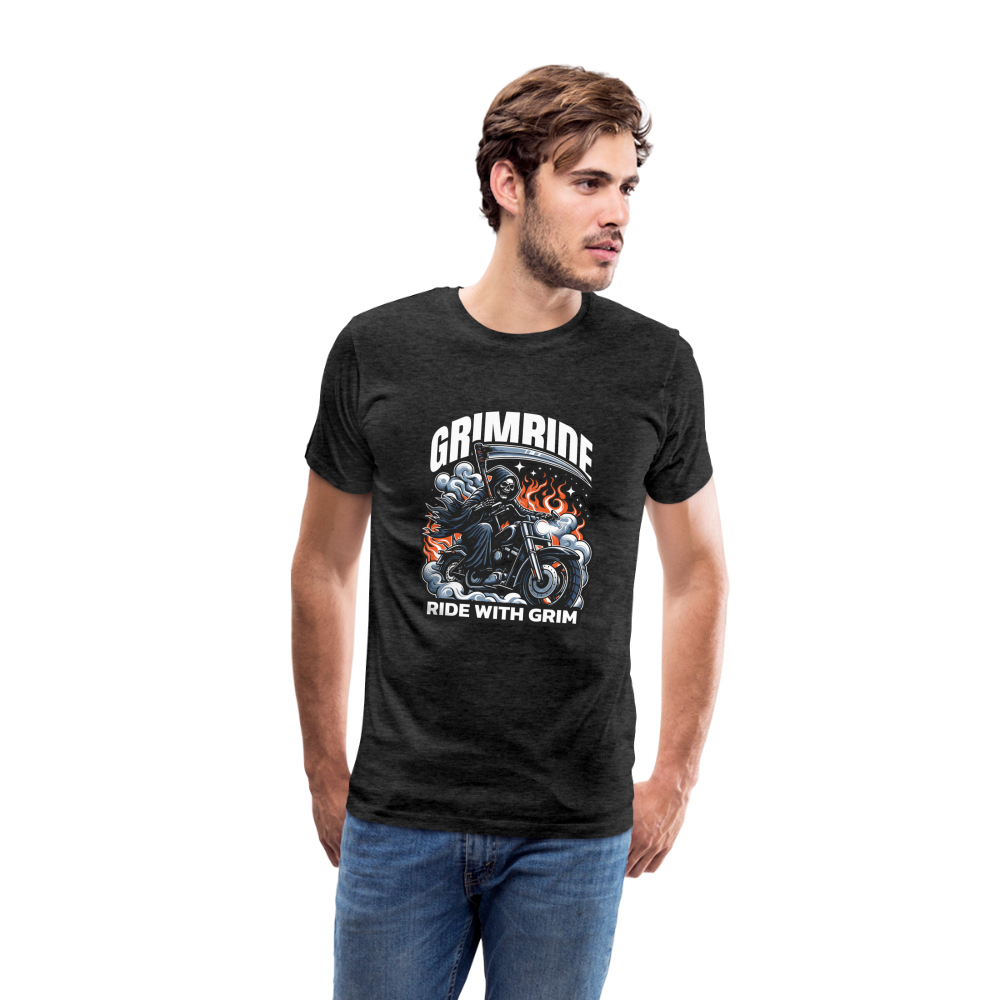 Grimride Ride With Grim Premium T-Shirt Herren - Anthrazit