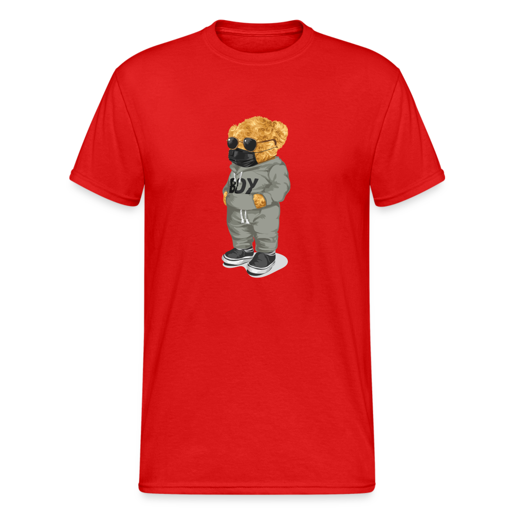 Teddybär Bear Boy Streetwear Spruch T-Shirt Herren - Rot