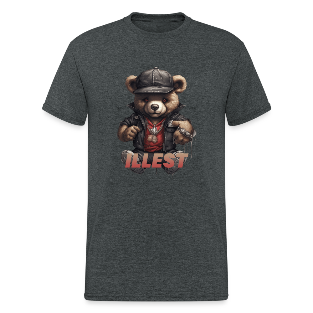 Teddybär Bear Illest Streetwear Spruch T-Shirt Herren - Dunkelgrau meliert