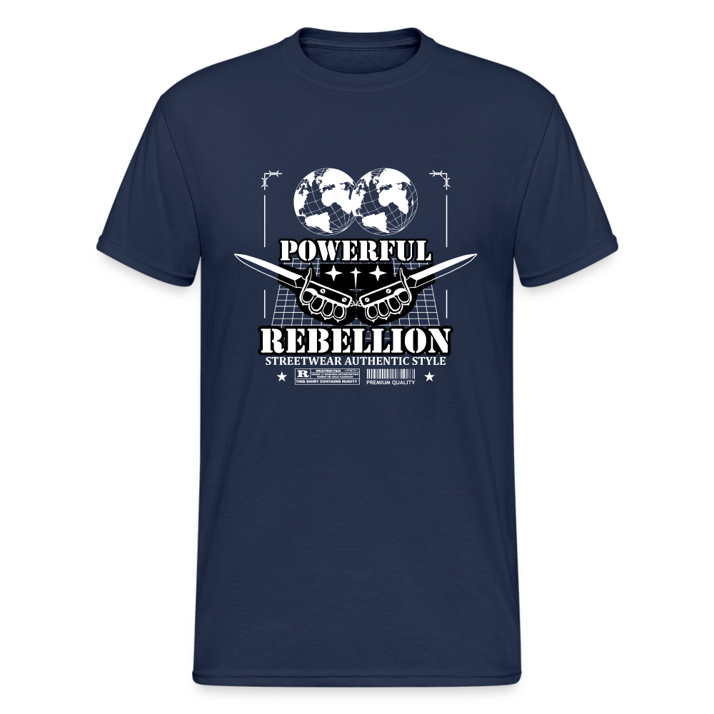 Urban Streetwear Powerful Rebellion T-Shirt Herren - Navy