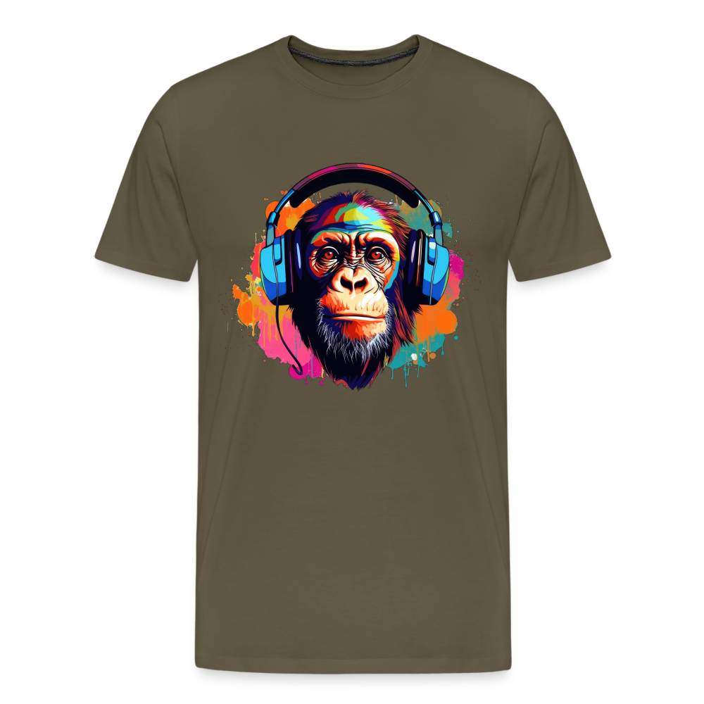DJ Monkey Affe T-Shirt Männer Premium T-Shirt - Khaki