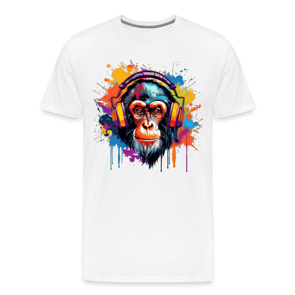 DJ Monkey Affe T-Shirt Männer Premium T-Shirt - Weiß