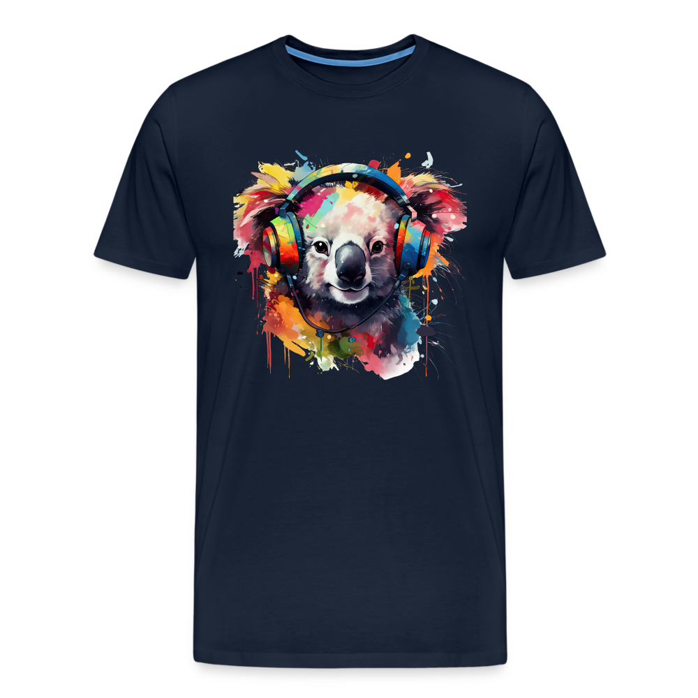 Koala Kopfhörer Safari Zoo Männer Premium T-Shirt - Navy