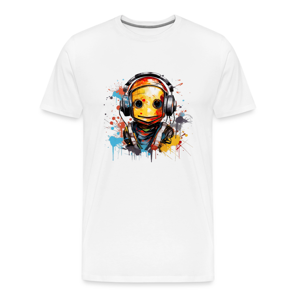 Roboter Kopfhörer Männer Premium T-Shirt - Weiß