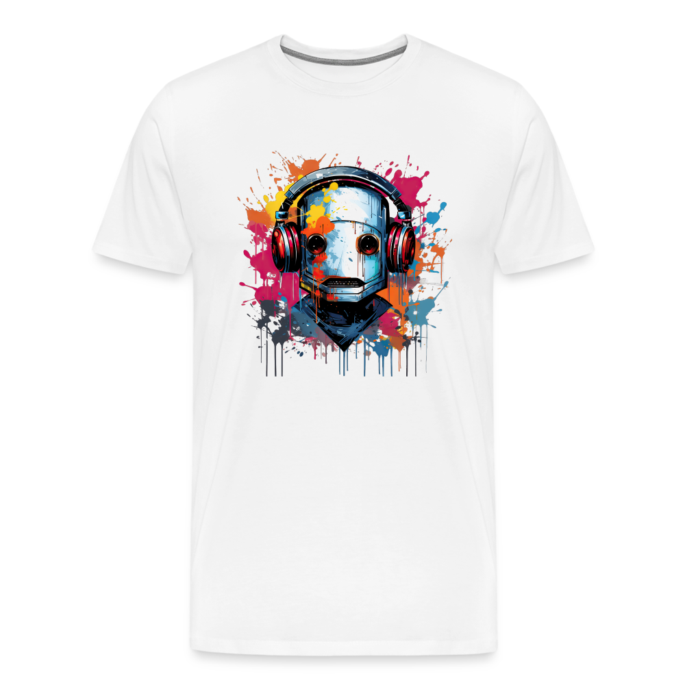 Roboter Kopfhörer Männer Premium T-Shirt - Weiß