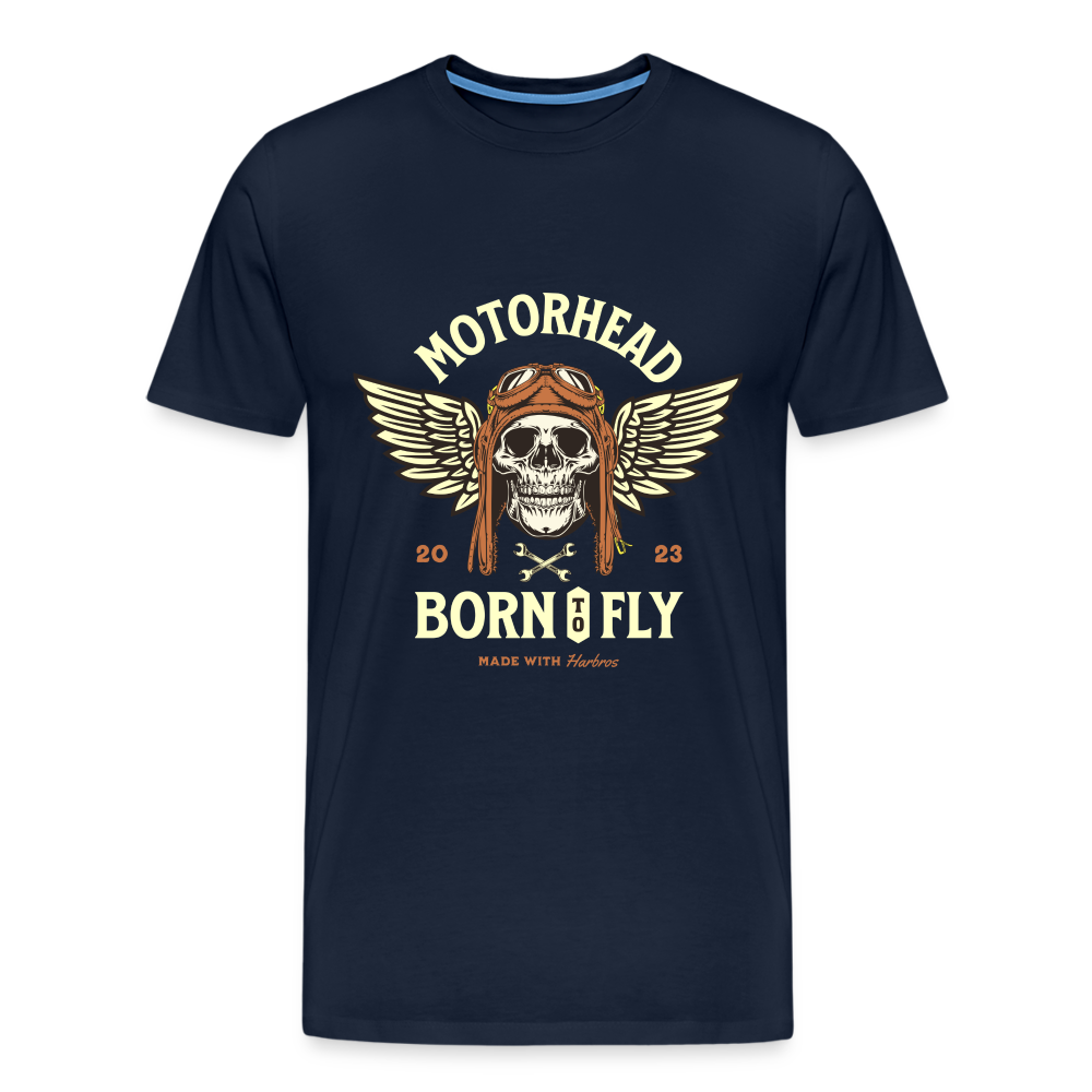 Motorhead Born To Fly  Premium T-Shirt Herren - Navy