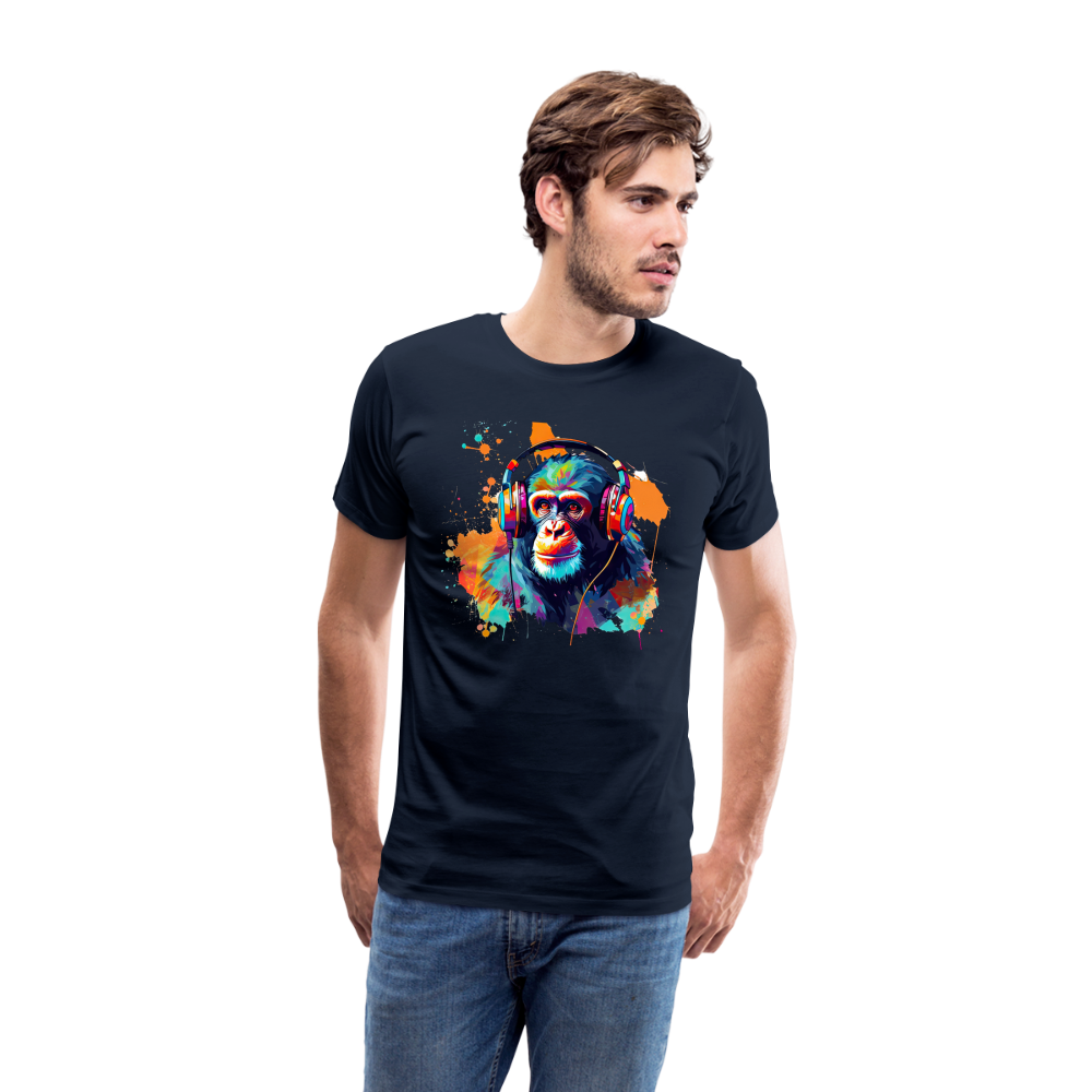 DJ Monkey Affe T-Shirt Männer Premium T-Shirt - Navy