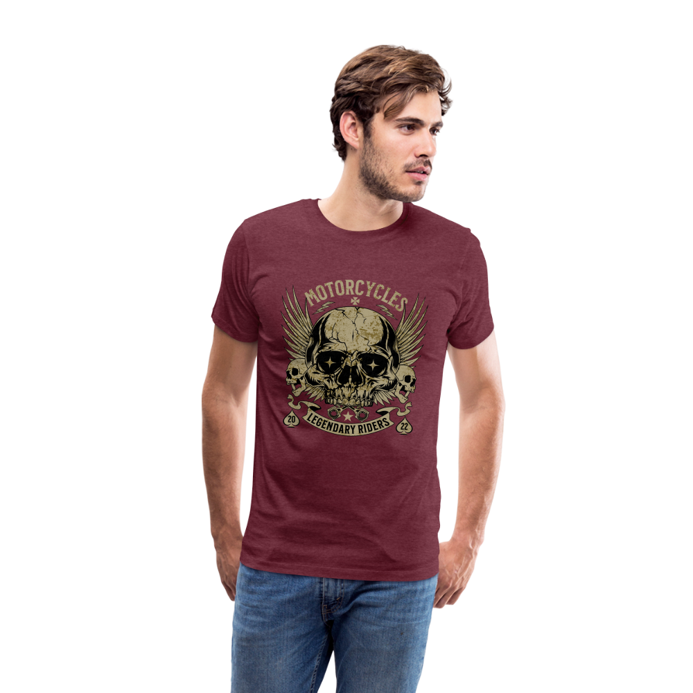 Motorcycles Legendary Riders Premium T-Shirt Herren - Bordeauxrot meliert