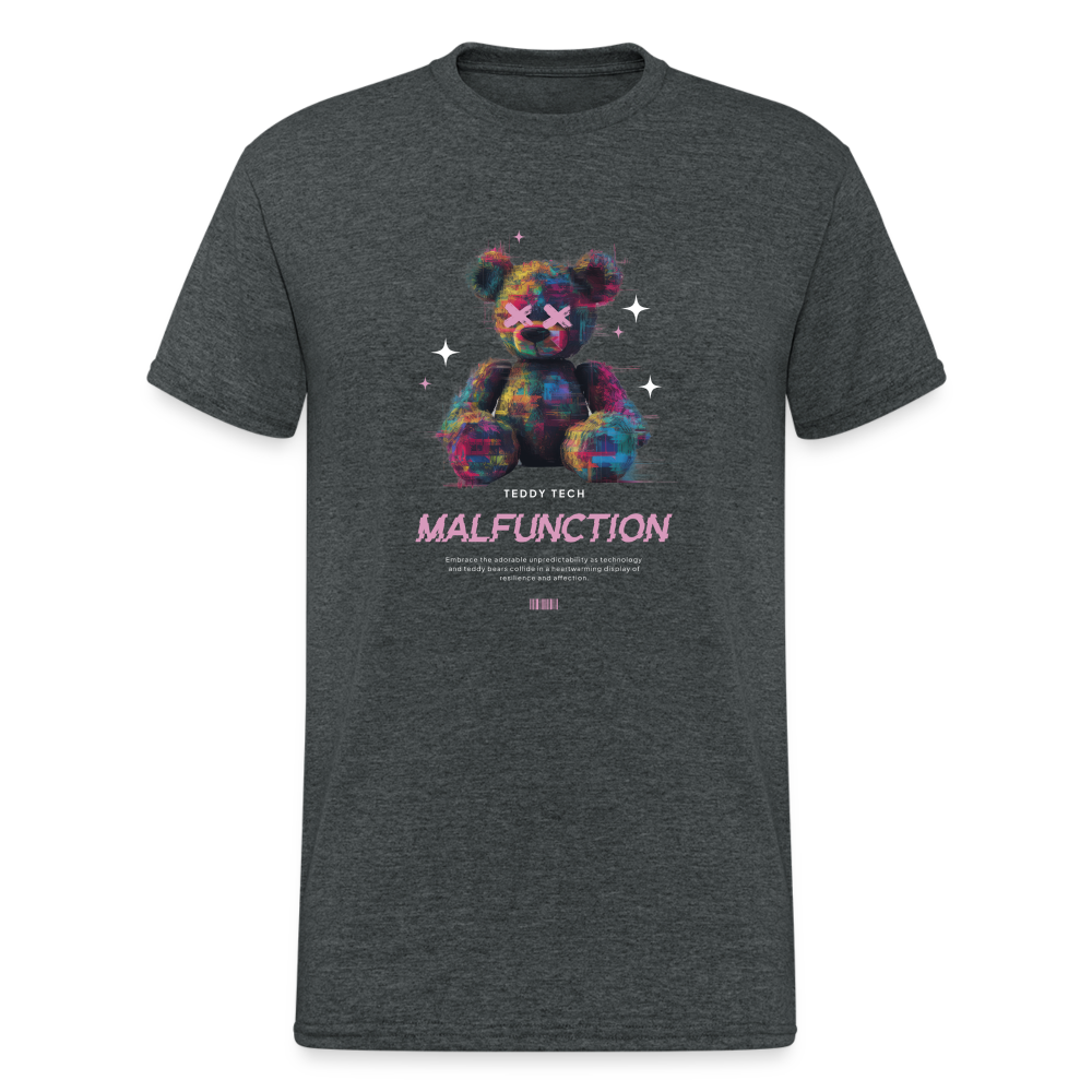 Teddybär Bear Malfunction Streetwear Spruch T-Shirt Herren - Dunkelgrau meliert