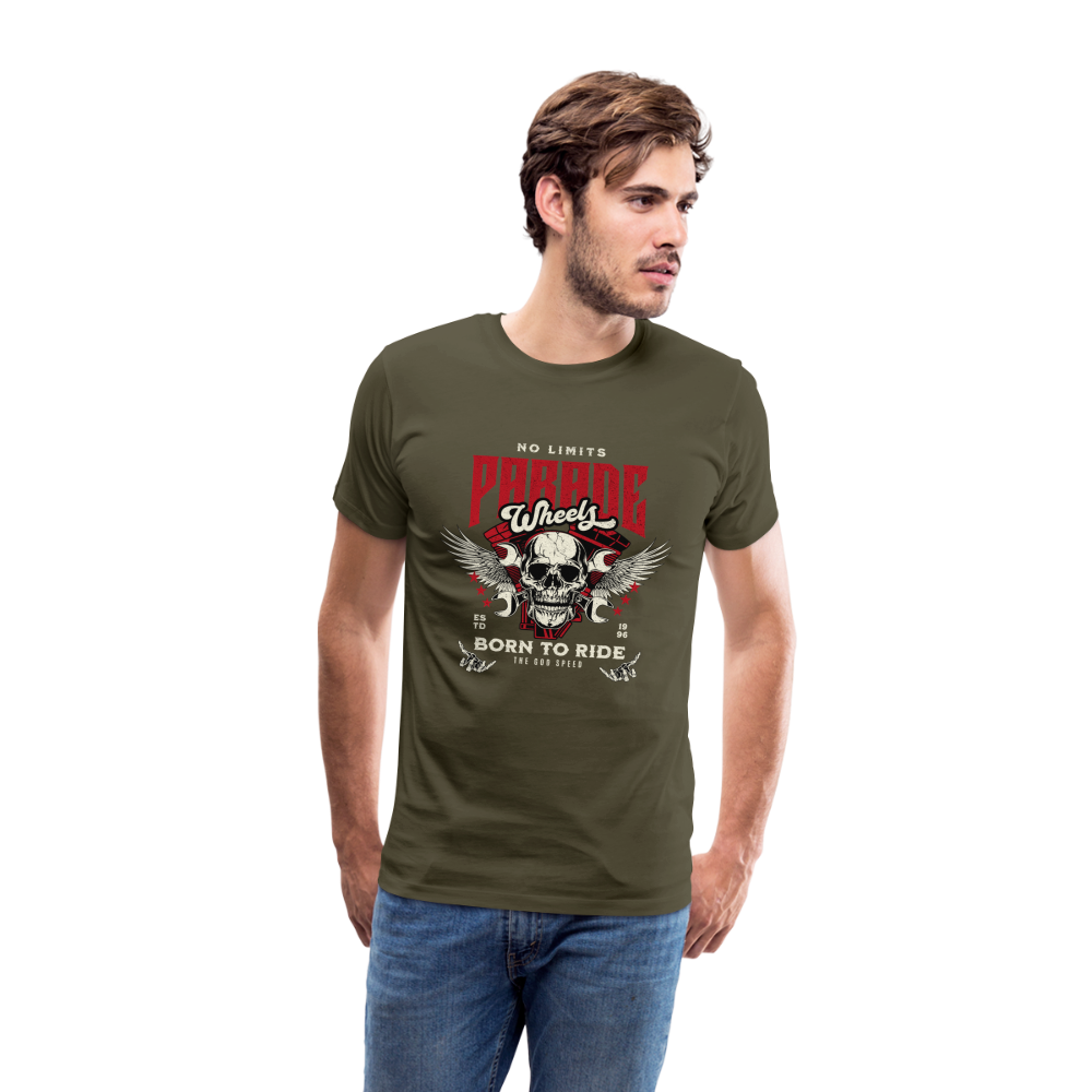 No Limits Parade Wheels Born To Ride Club  Premium T-Shirt Herren - Khaki