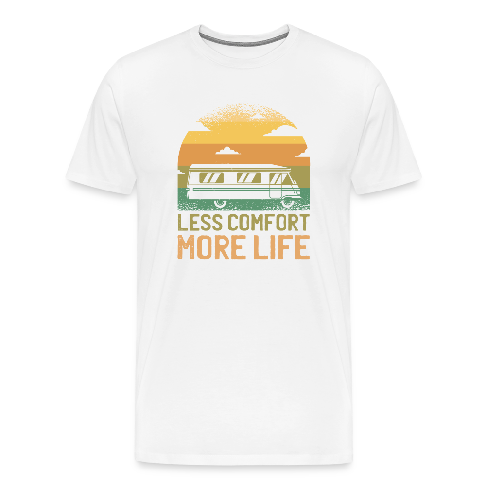 Less Comfort More Life Camping Vanlife Premium T-Shirt Herren - Weiß