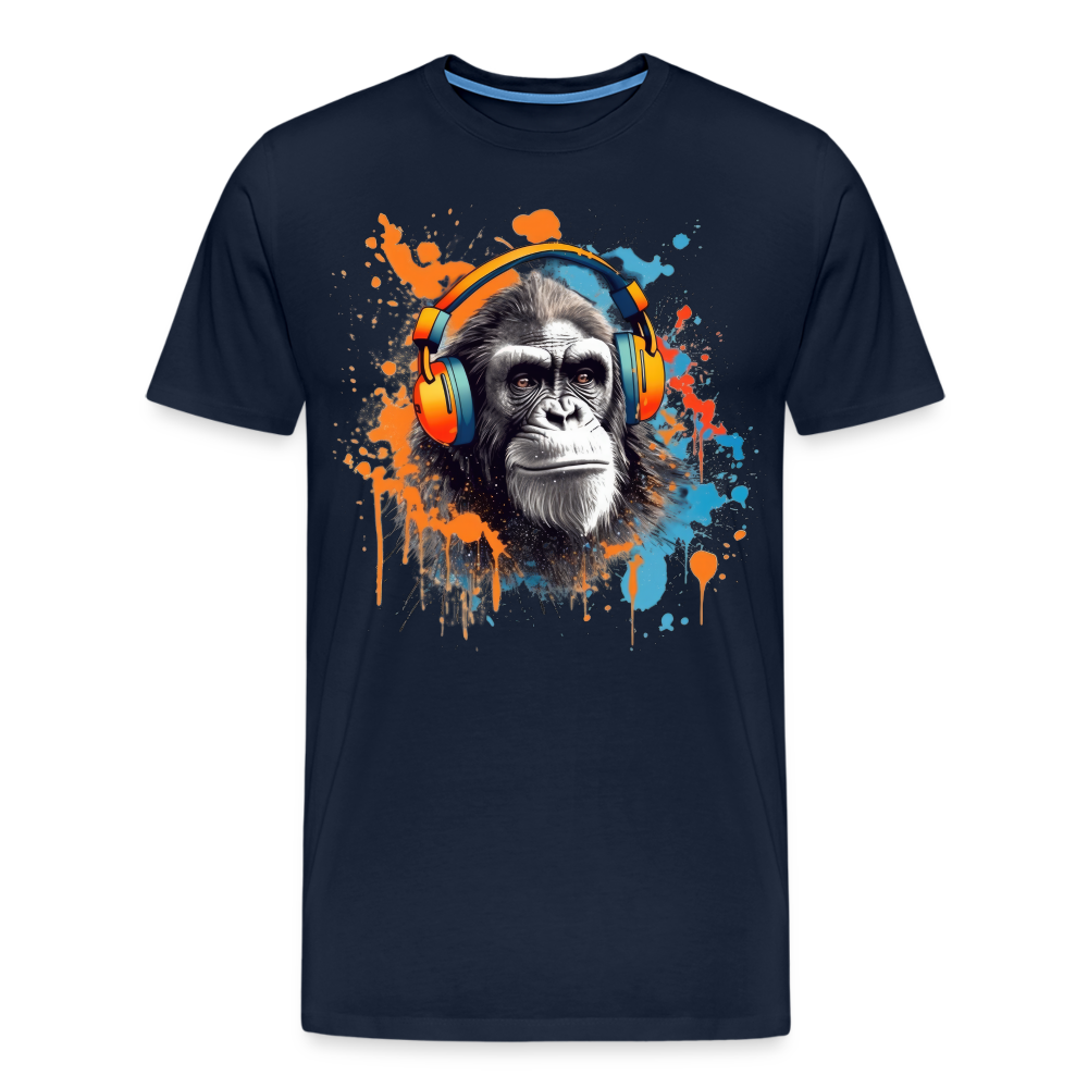 DJ Monkey Affe T-Shirt Männer Premium T-Shirt - Navy
