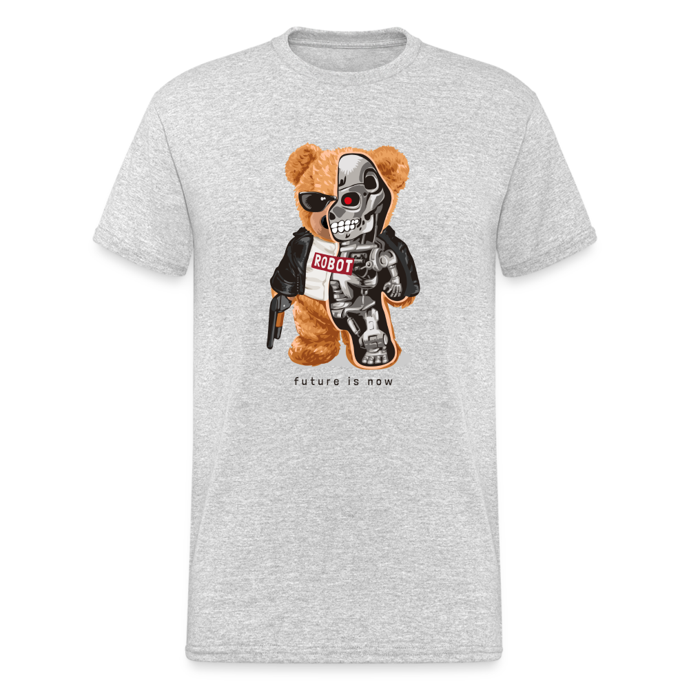 Teddybär Bear Future is now Streetwear Spruch T-Shirt Herren - Grau meliert