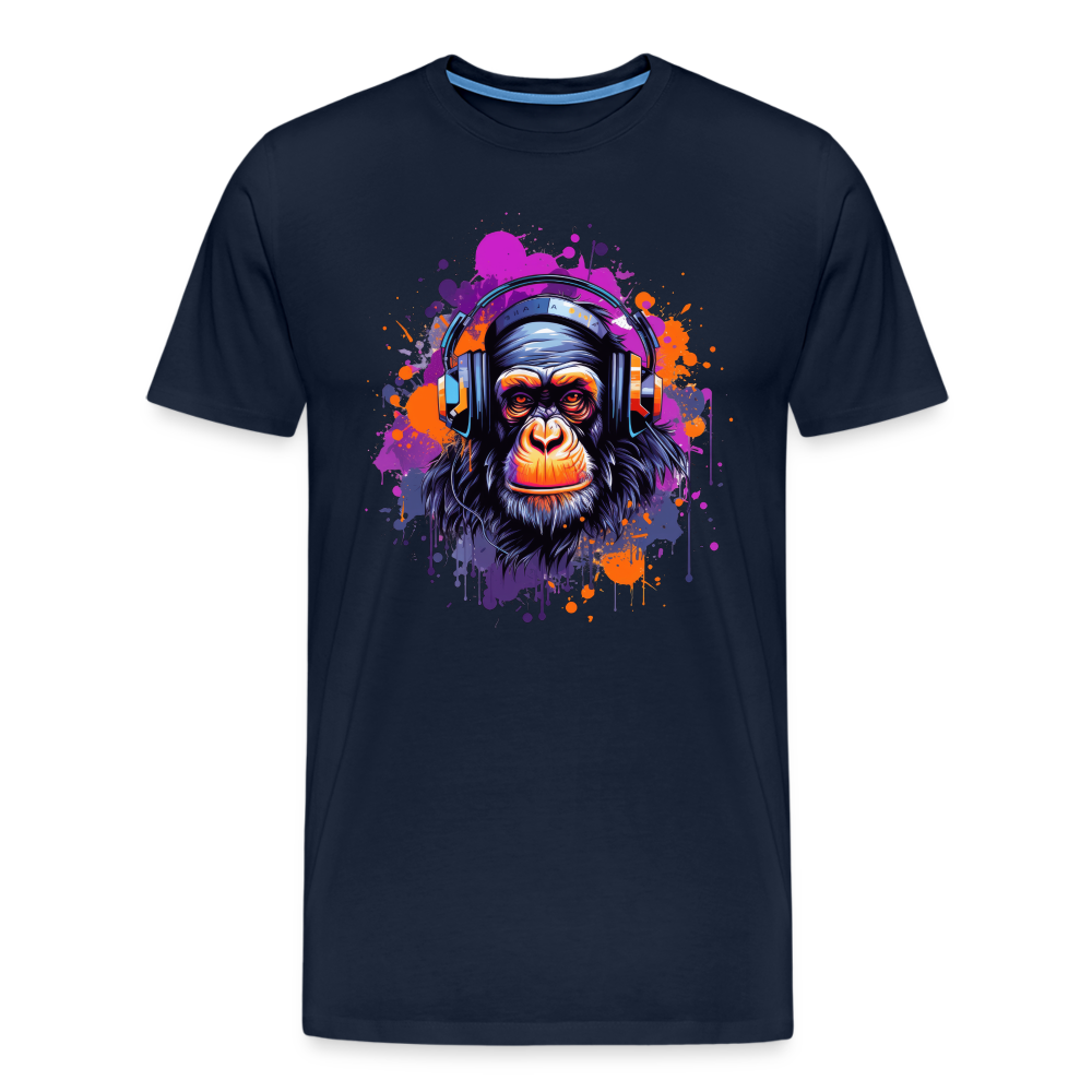 DJ Monkey Affe T-Shirt Männer Premium T-Shirt - Navy
