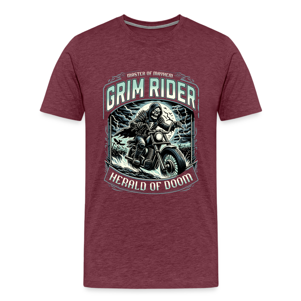 Grim Rider Herald Of Doom Premium T-Shirt Herren - Bordeauxrot meliert