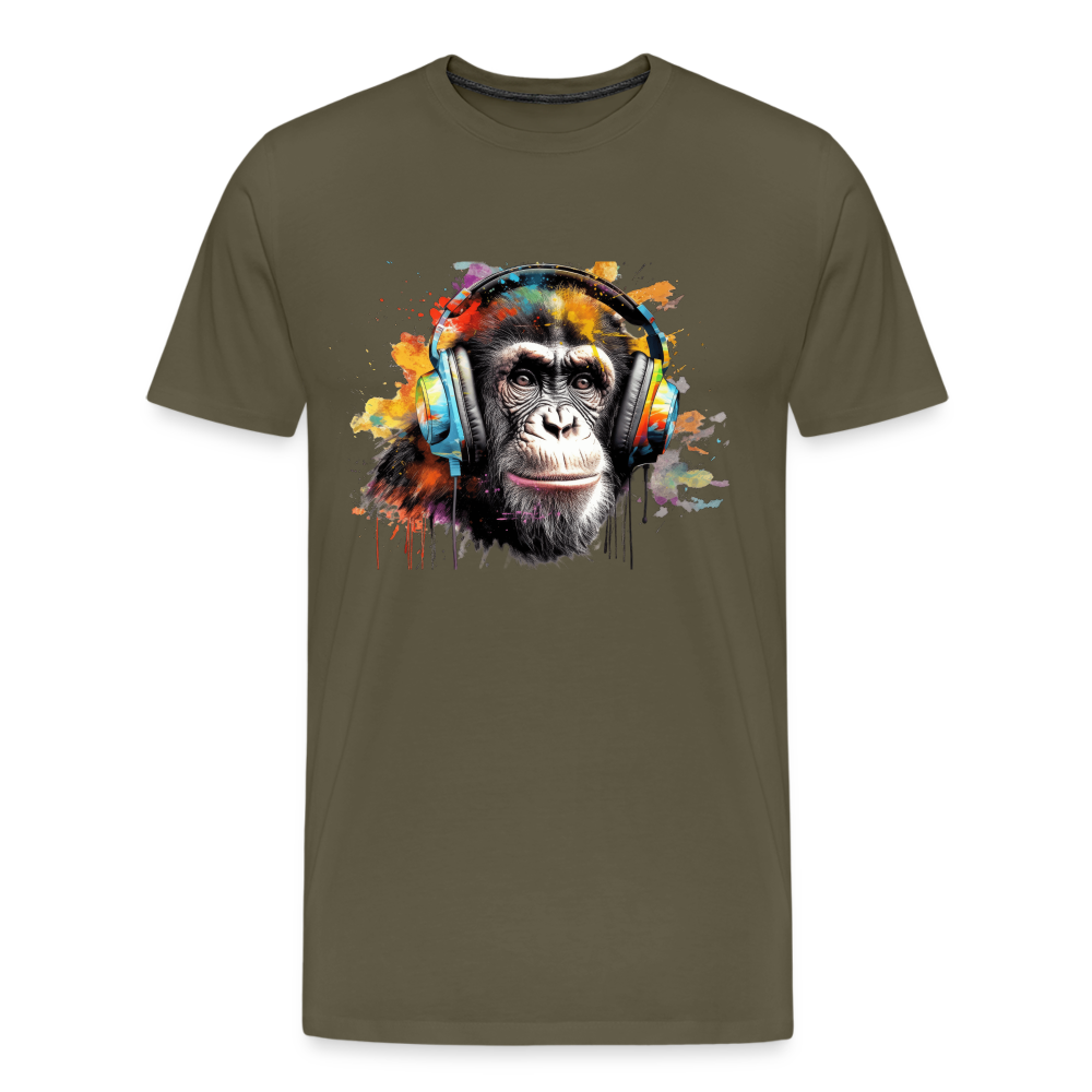 DJ Monkey Affe T-Shirt Männer Premium T-Shirt - Khaki