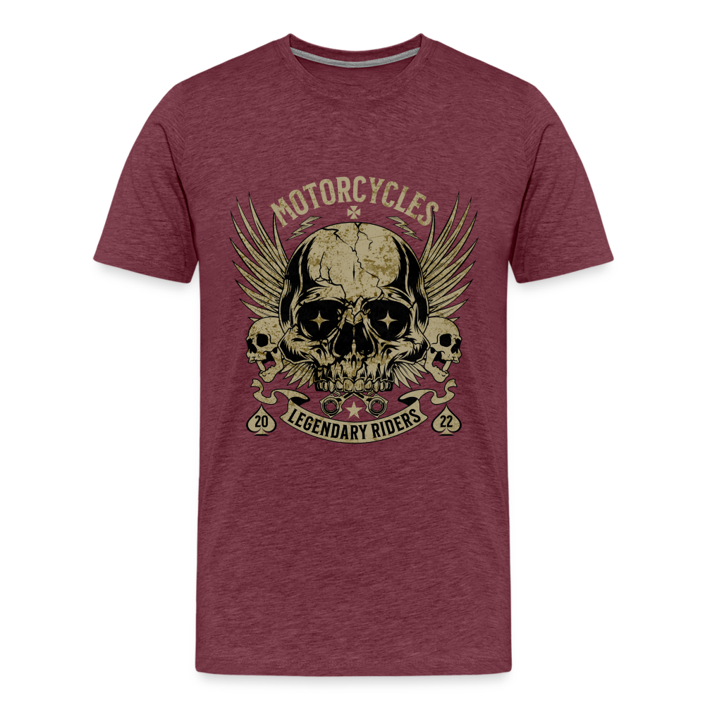 Motorcycles Legendary Riders Premium T-Shirt Herren - Bordeauxrot meliert
