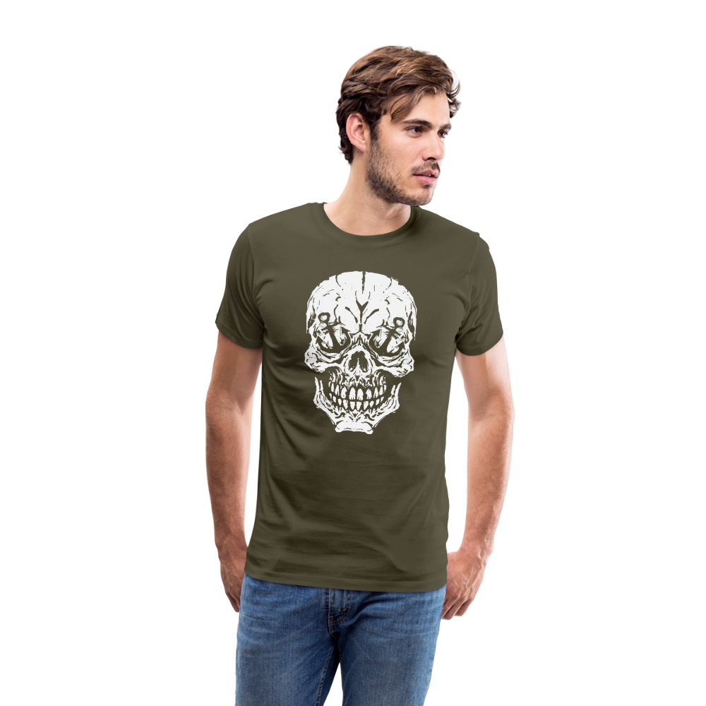 Skull Anker Totenkopf Premium T-Shirt Herren - Khaki