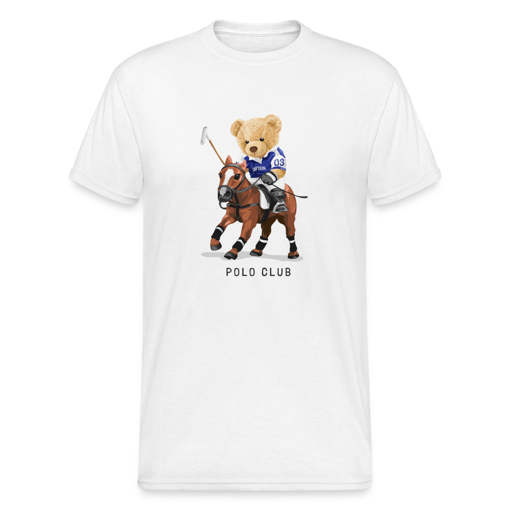 Teddybär Bear Polo Club Streetwear Spruch T-Shirt Herren - Weiß