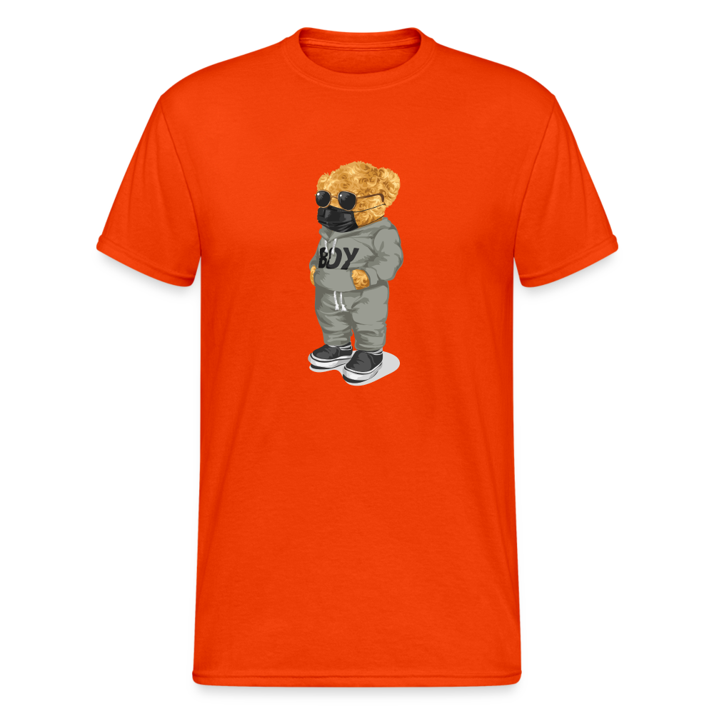 Teddybär Bear Boy Streetwear Spruch T-Shirt Herren - kräftig Orange