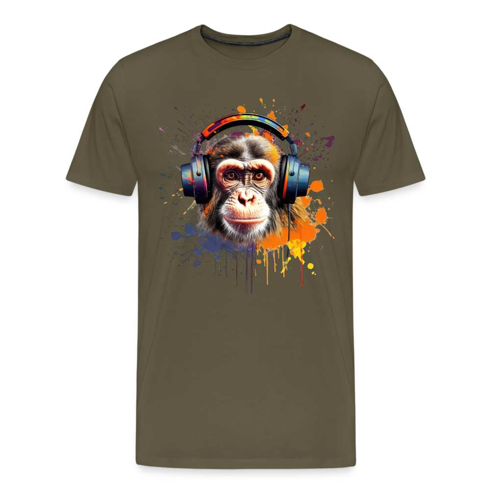 DJ Monkey Affe T-Shirt Männer Premium T-Shirt - Khaki