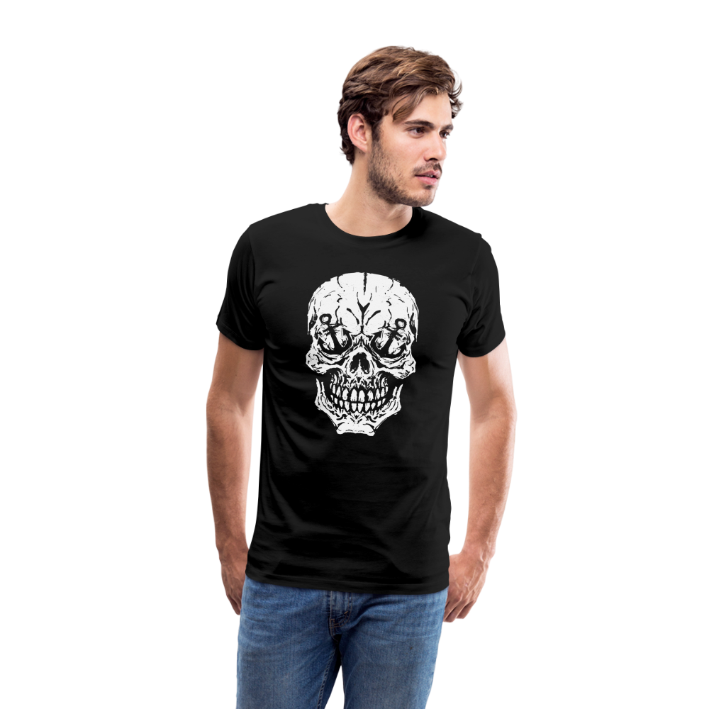 Skull Anker Totenkopf Premium T-Shirt Herren - Schwarz