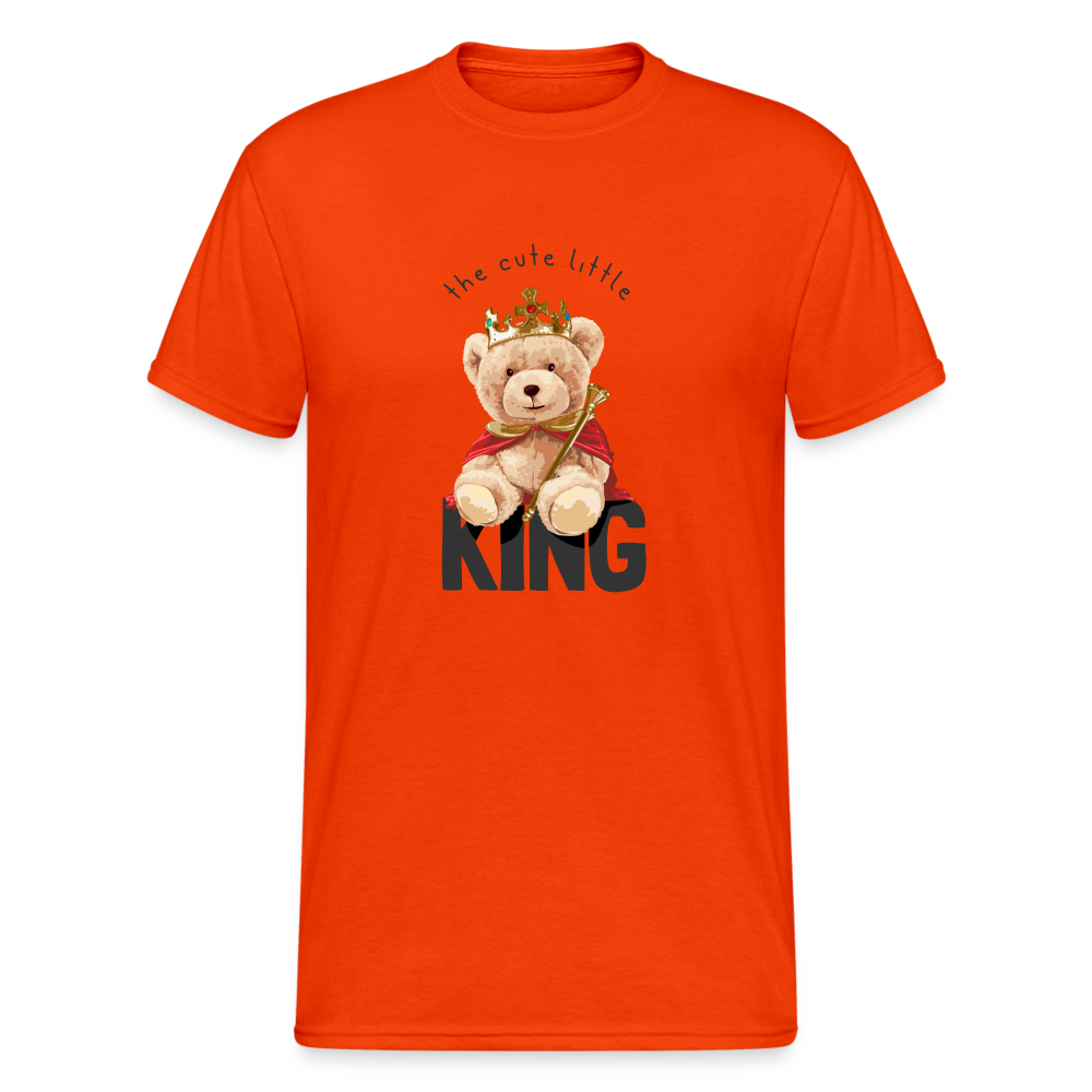 Teddybär Bear the cute little King Streetwear Spruch T-Shirt Herren - kräftig Orange