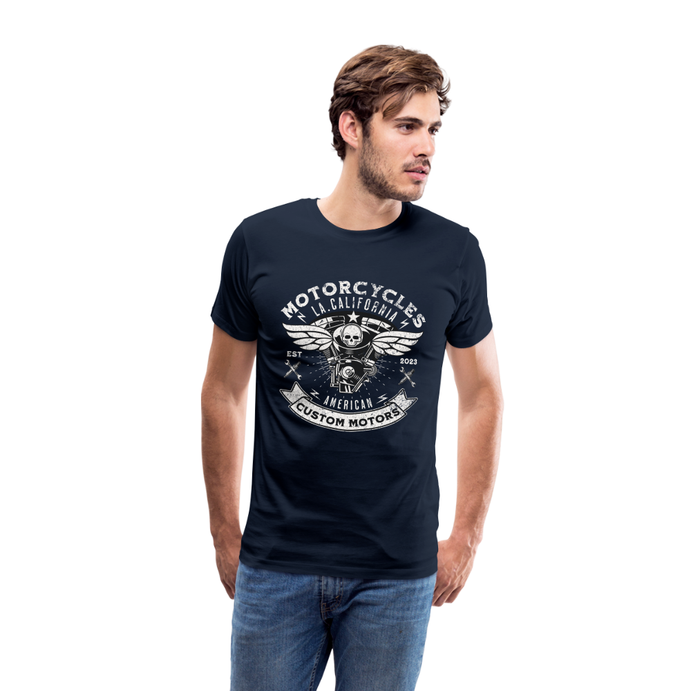 Motorcycles Custom Motors Premium T-Shirt Herren - Navy