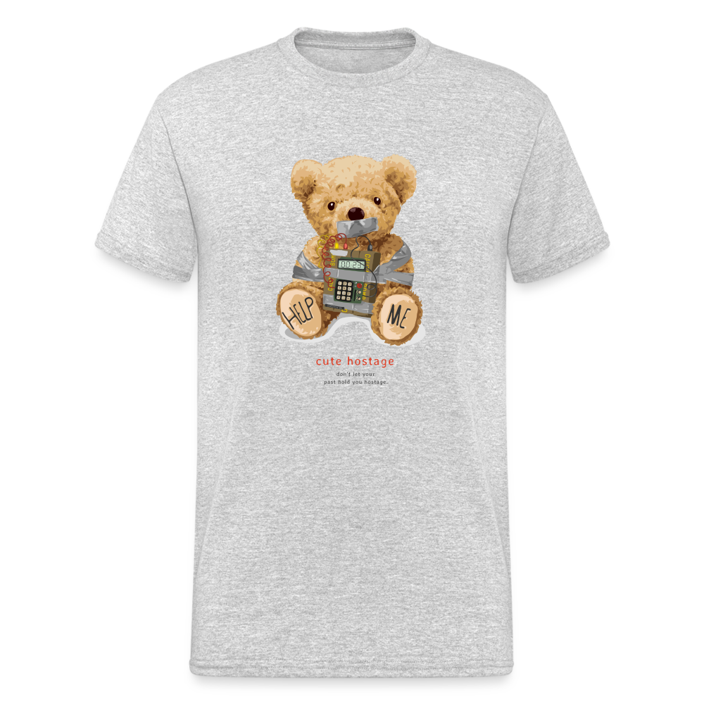 Teddybär Bear cute hostage Streetwear Spruch T-Shirt Herren - Grau meliert