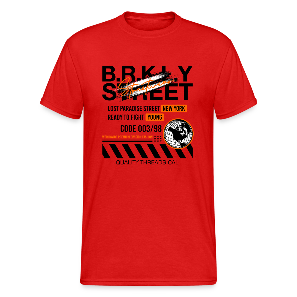 Urban Streetwear Brooklyn Street T-Shirt Herren - Rot